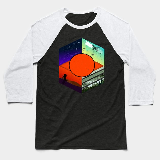 different worlds Baseball T-Shirt by VISUALIZED INSPIRATION